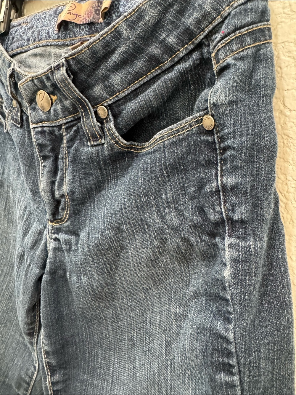 PAIGE Skyline Skinny Jeans Women’s Size 24 Medium Wash Stretch Denim Mid Rise - Picture 8 of 12